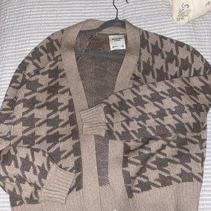 Houndstooth oversized cardigan